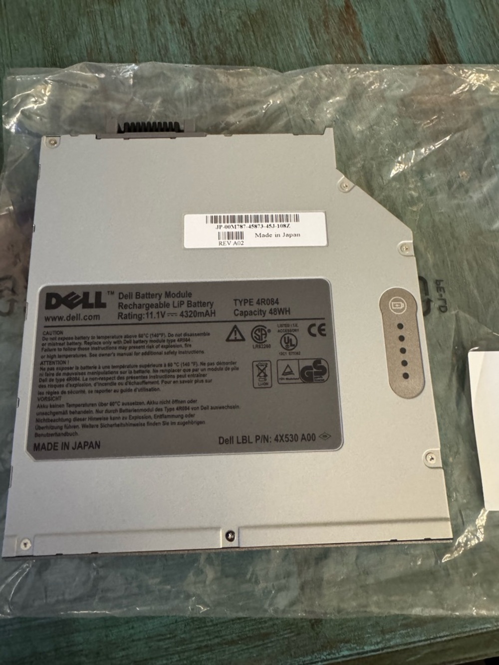 Dell Silver Laptop Battery Module 11.1V Li‑Ion